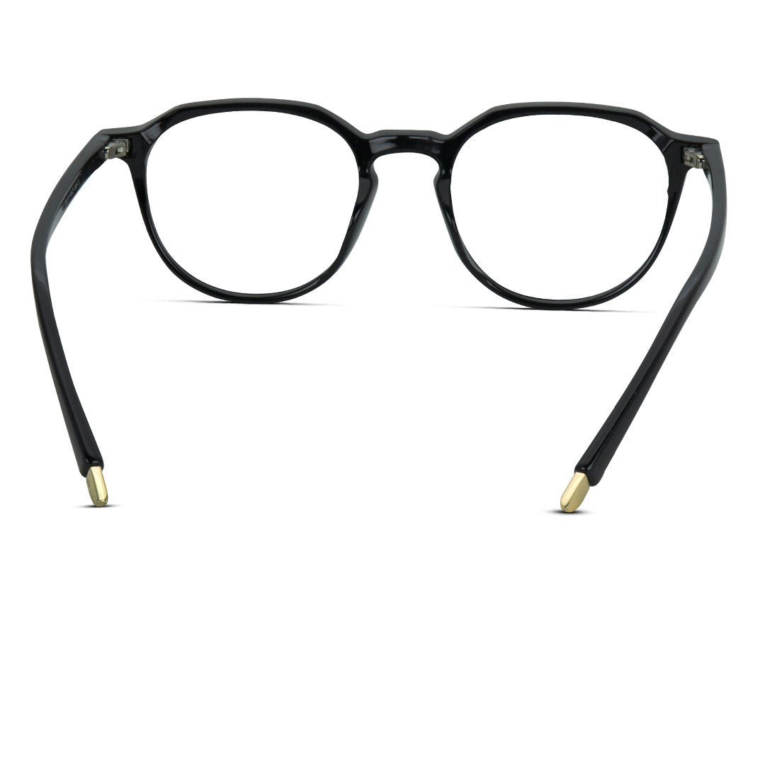 Hexagon Plastic Medium Unisex Eyeglasses