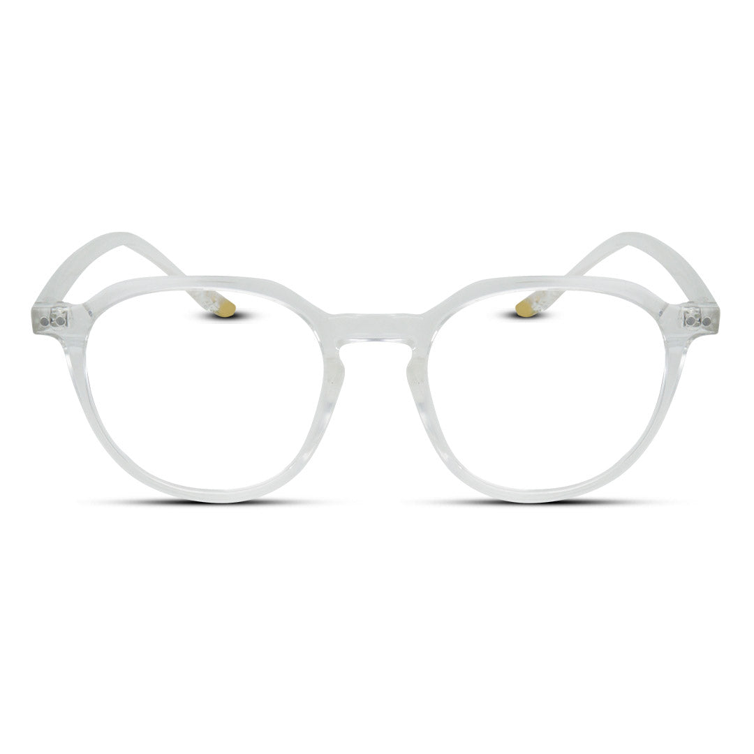 Hexagon Plastic Medium Unisex Eyeglasses