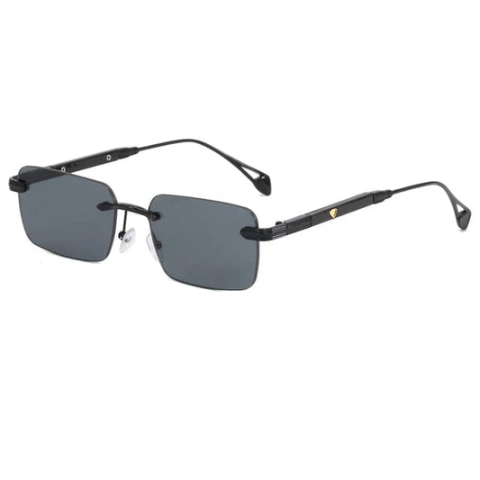 Basic Black Rectangular RimLess SunGlasses