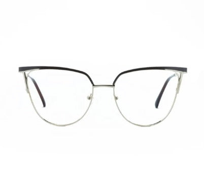 Silver/Black Cat Eye Glasses For Women