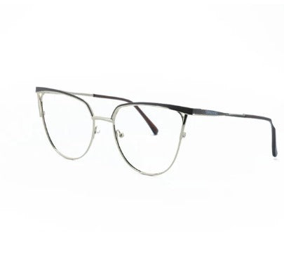 Silver/Black Cat Eye Glasses For Women