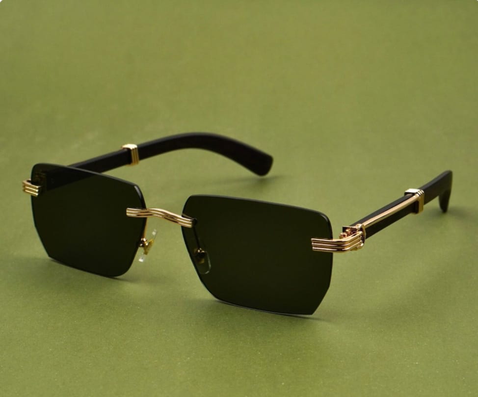 Rectangular Rim Less Sun Glasses