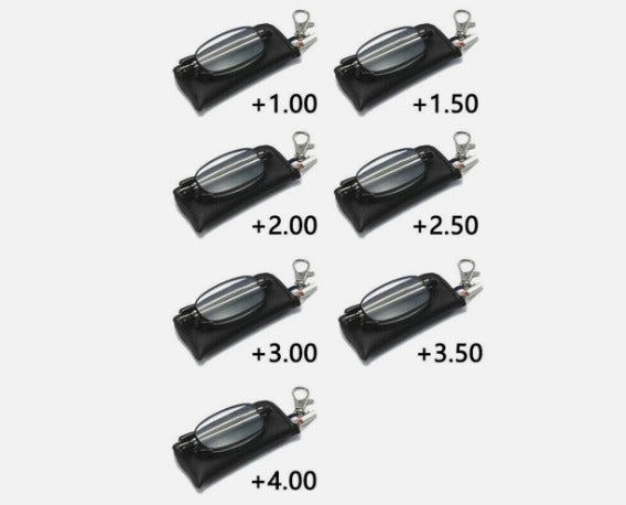 Foldable Reading Glasses with a Compact Case & Key Chain