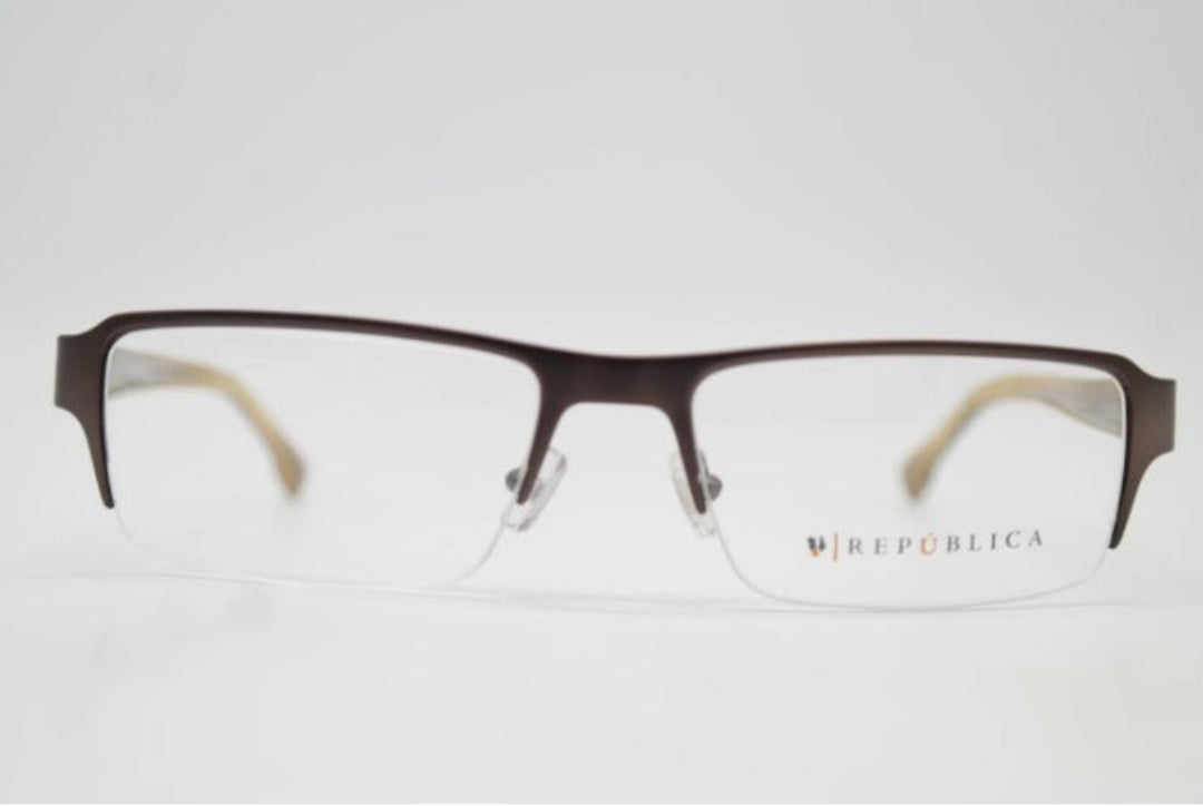 REPUBLICA HABANA Bronze Brown Half Rim Eyeglasses