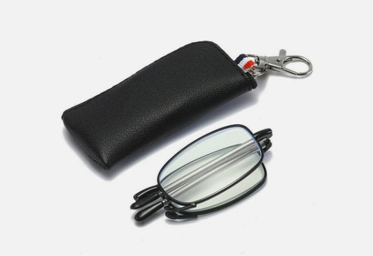 Foldable Reading Glasses with a Compact Case & Key Chain
