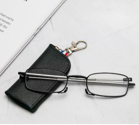 Foldable Reading Glasses with a Compact Case & Key Chain