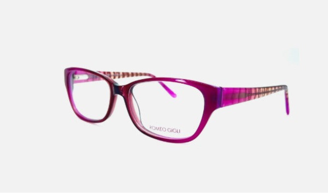 Romeo Gigli Eyeglasses Pink Rectangular Full Rim Frame
