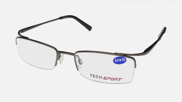 NEW TECH-SPORT EYEGLASS FRAME GRAY HALF-RIM MENS Eye Glasses