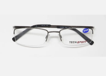 NEW TECH-SPORT EYEGLASS FRAME GRAY HALF-RIM MENS Eye Glasses