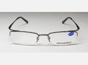 NEW TECH-SPORT EYEGLASS FRAME GRAY HALF-RIM MENS Eye Glasses
