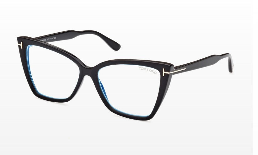 Premium Acetate Cat Eyeglasses For Women FT 5844 -B , t Logo.