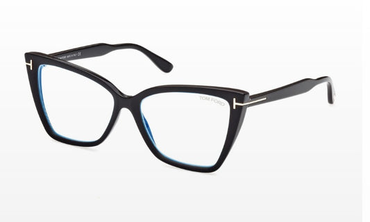 Premium Acetate Cat Eyeglasses For Women FT 5844 -B , t Logo.