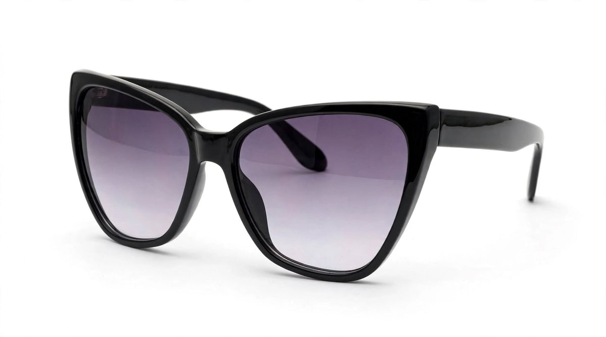 Black Cat-Eye Sunglasses featuring a dramatic Upswept