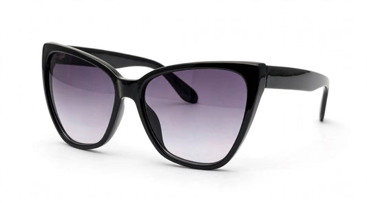 Black Cat-Eye Sunglasses featuring a dramatic Upswept