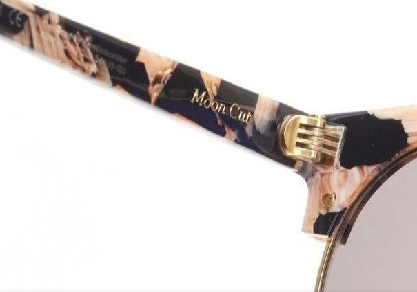 GENUINE MASTER Moon Cut orange black Tiled acetate sunglasses For Women