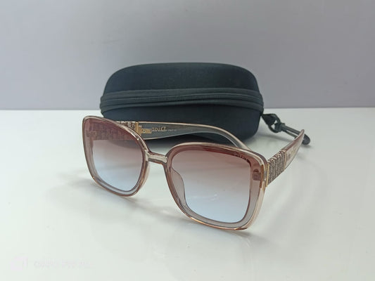 Translucent Beige Fashion Square Sun Glasses For Women