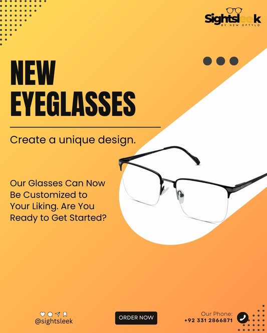 Metal Half RimLess Medium Unisex Eyeglasses