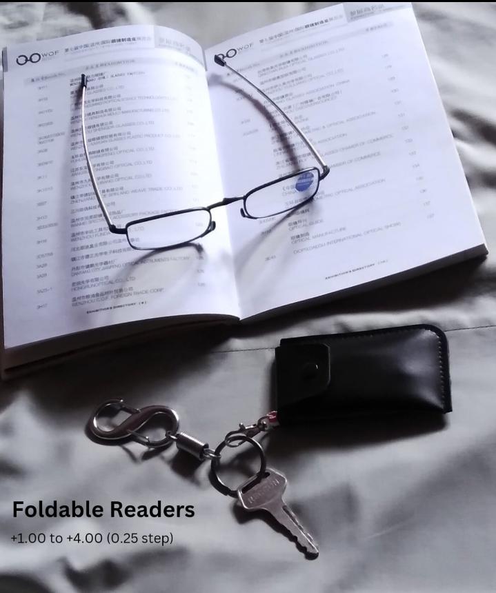 Foldable Reading Glasses with a Compact Case & Key Chain