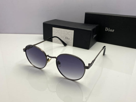 Unisex Semi Round Metal Sunglass