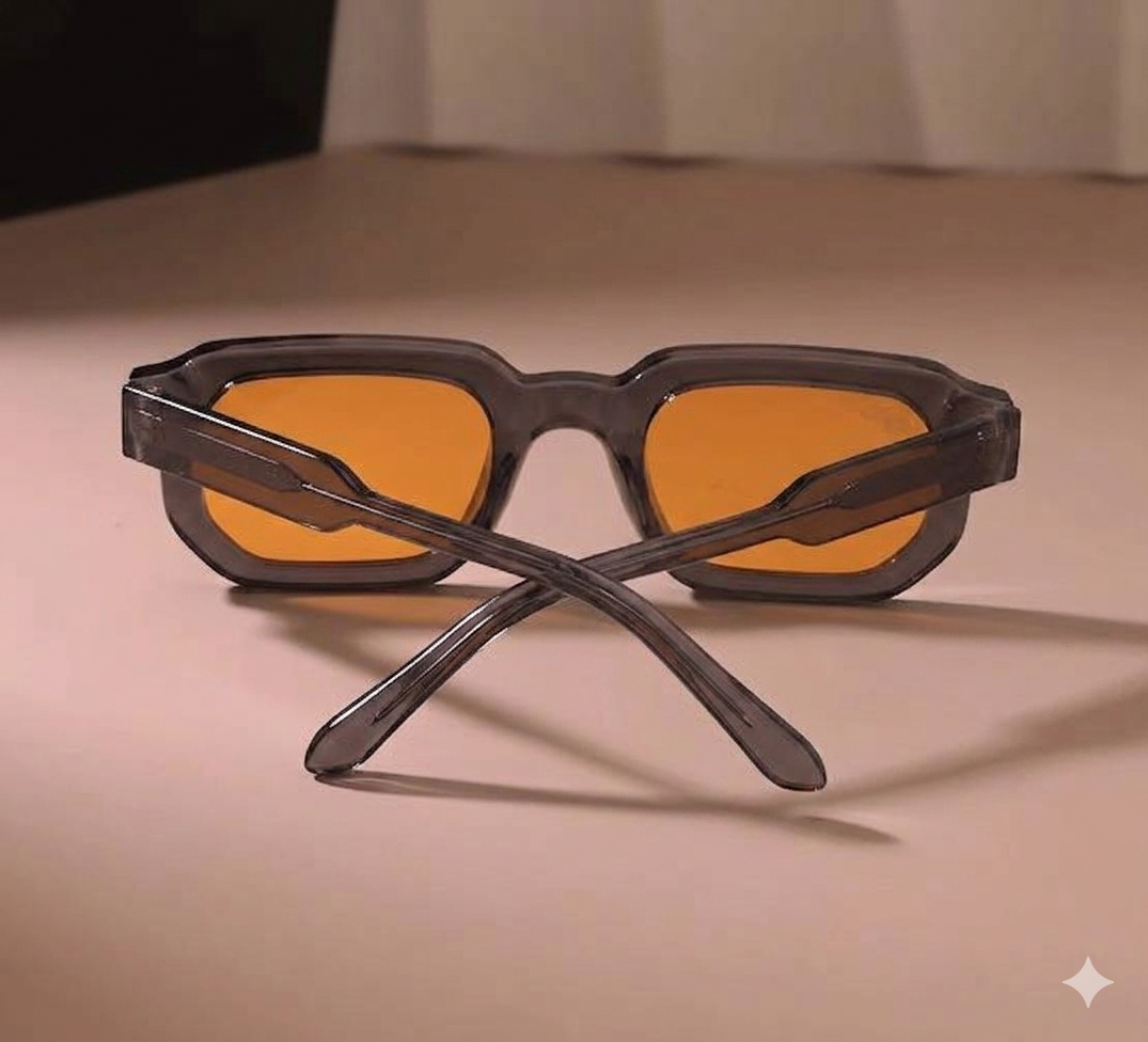 Trendy Thick Rectangular Sun Glasses