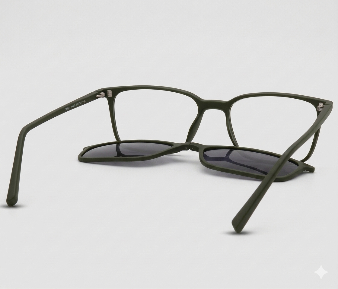 Uni Sex Eye Glasses With Detachable Frame For Sun (2 in 1 - Clip on)
