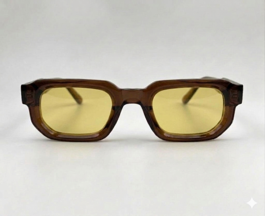 Trendy Thick Rectangular Sun Glasses