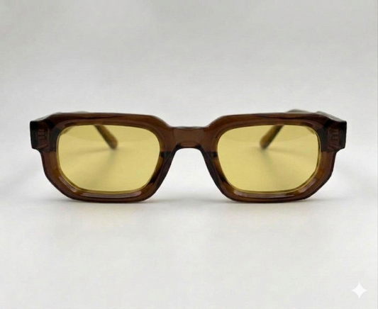 Trendy Thick Rectangular Sun Glasses